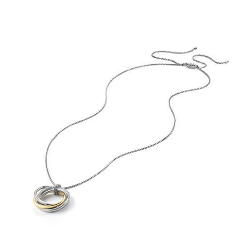 Crossover Pendant Necklace with Gold