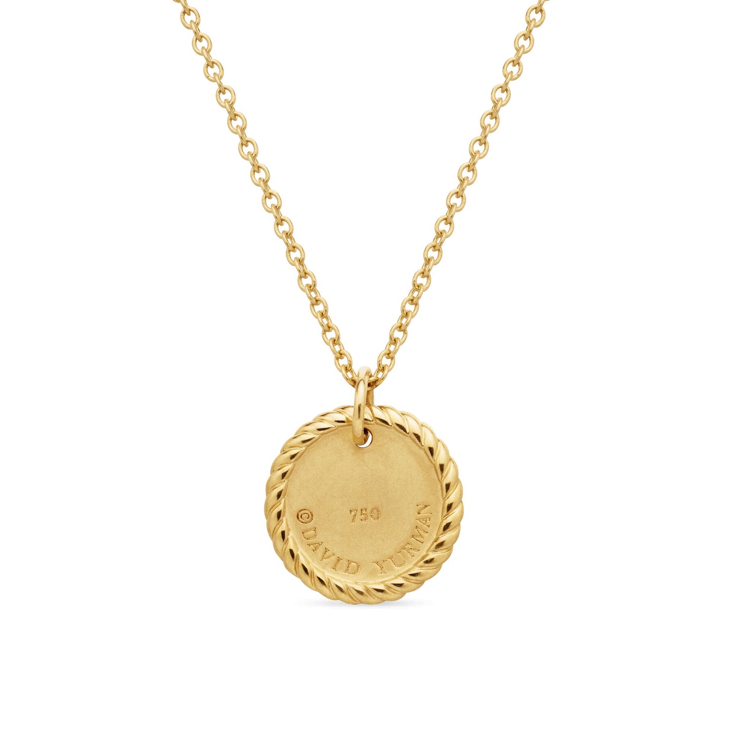 Cable Collectibles Evil Eye Charm Necklace with Blue Sapphire, Black Diamonds, and Diamonds in Gold