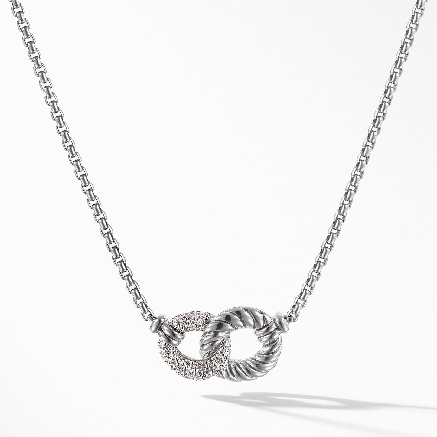 Double Link Necklace with Diamonds