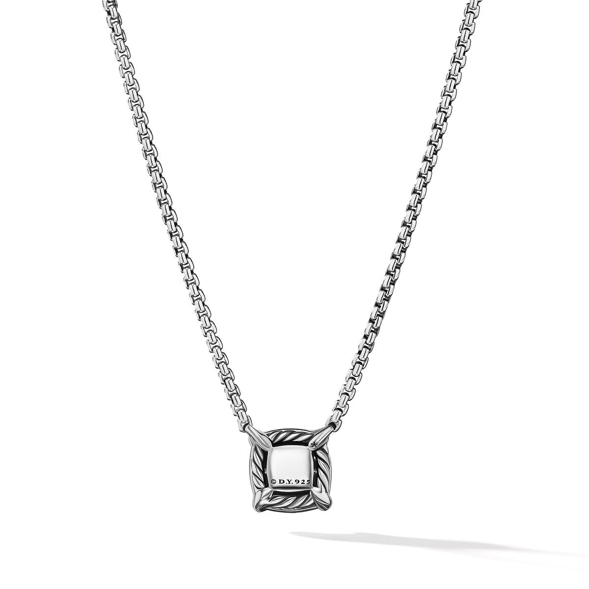 Petite Chatelaine® Pavé Bezel Pendant Necklace with Blue Topaz and Diamonds
