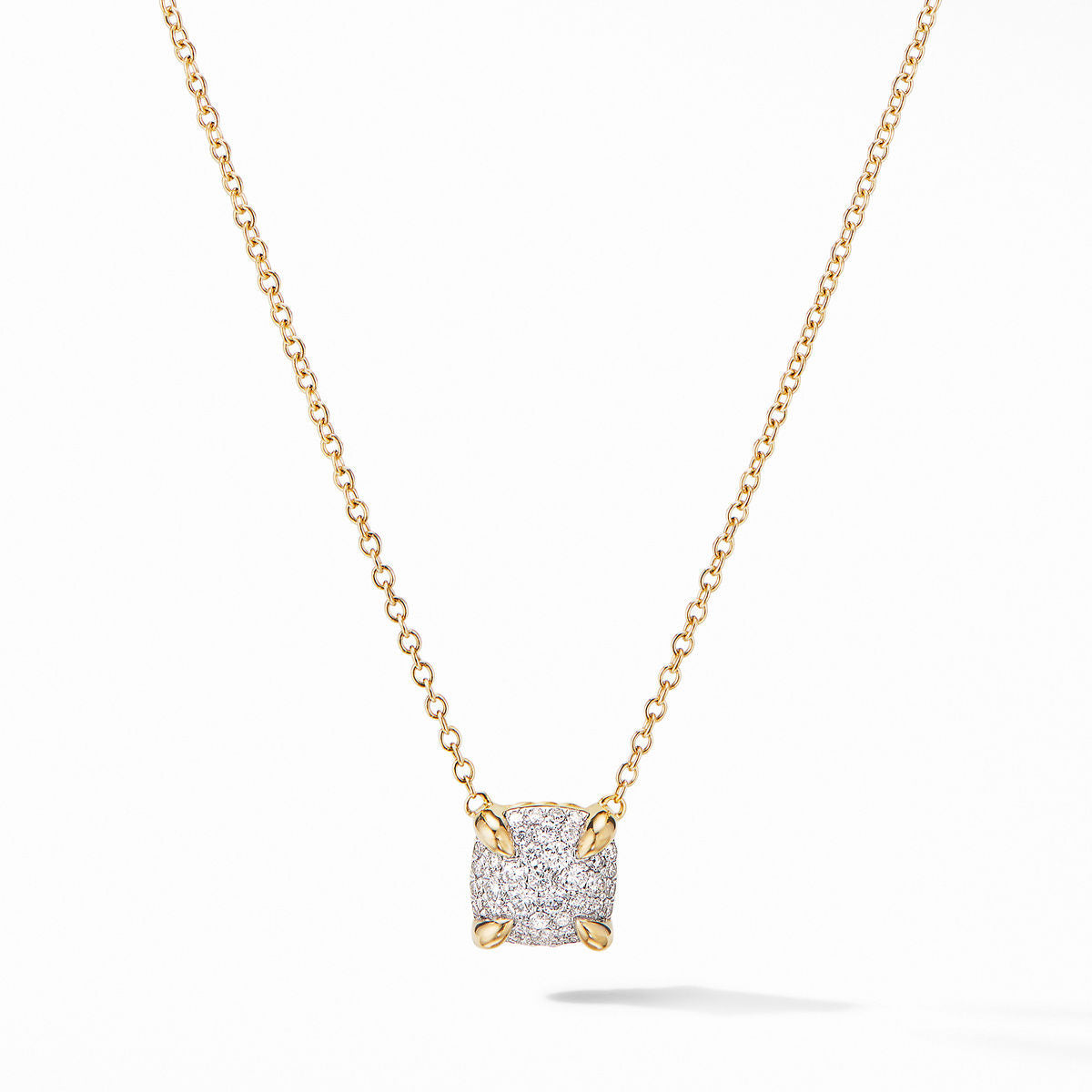 Chatelaine® Pendant Necklace in 18K Yellow Gold with Full Pavé Diamonds