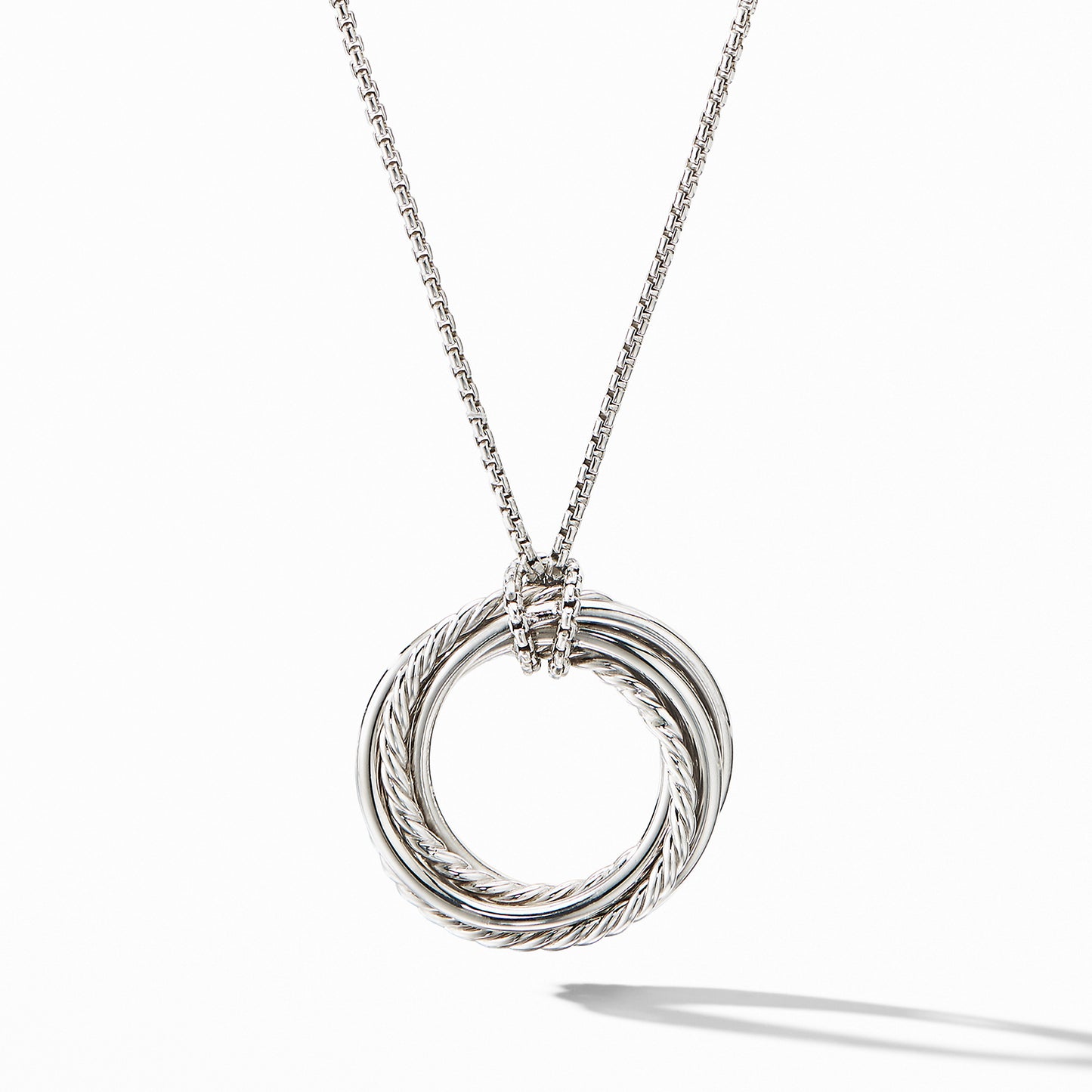 Crossover Pendant Necklace with Diamonds
