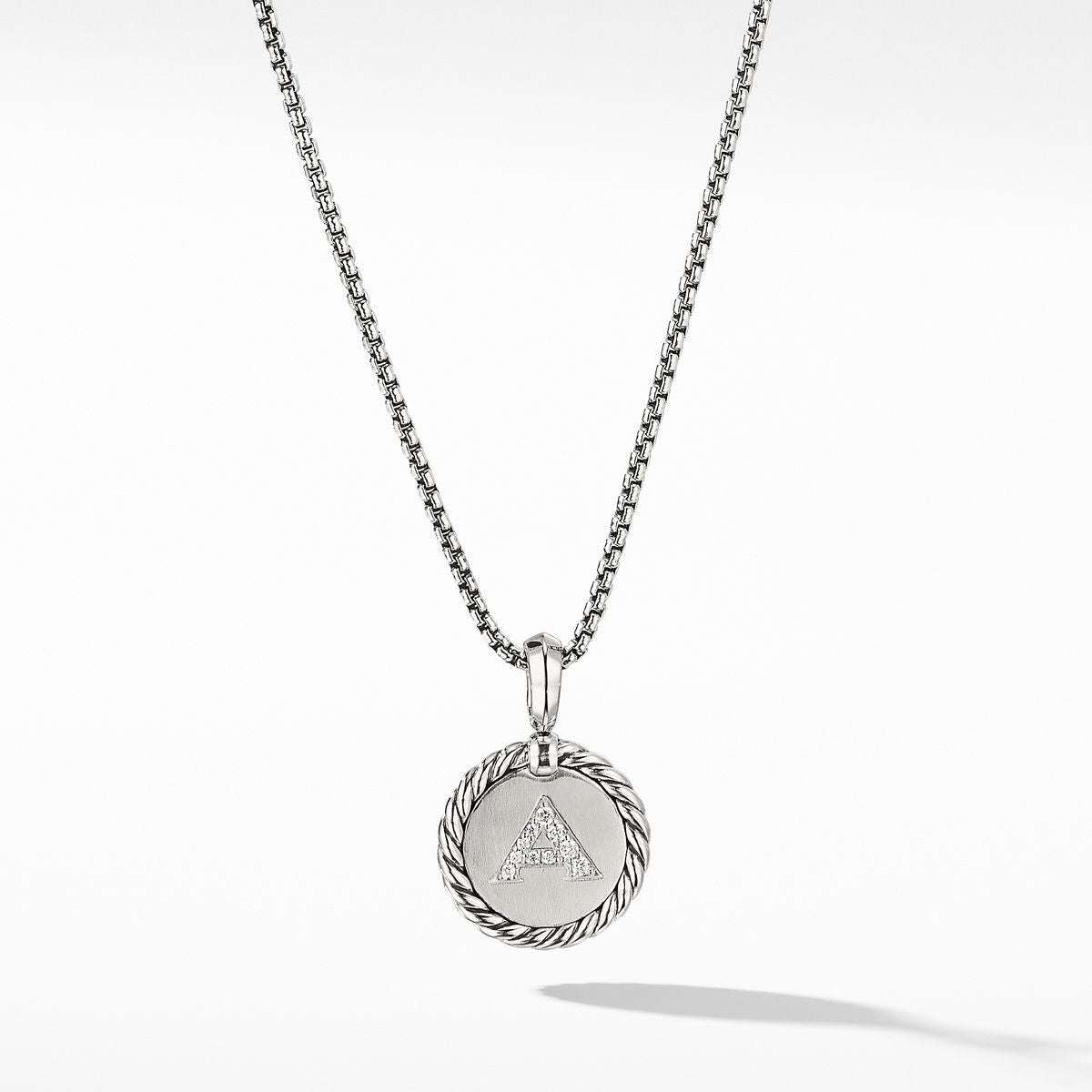 Initial Charm Necklace with Diamonds
