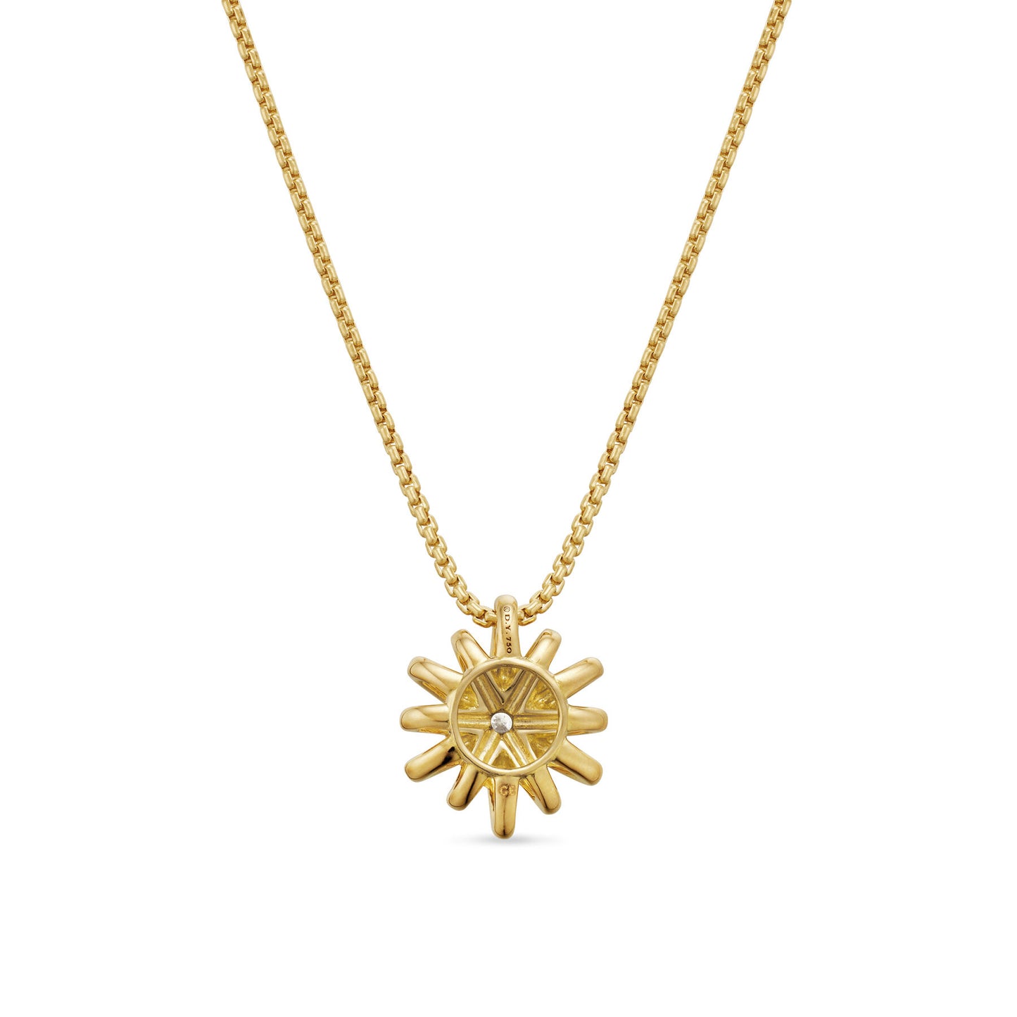 Starbust Pendant Necklace in 18K Yellow Gold with Pavé Diamonds