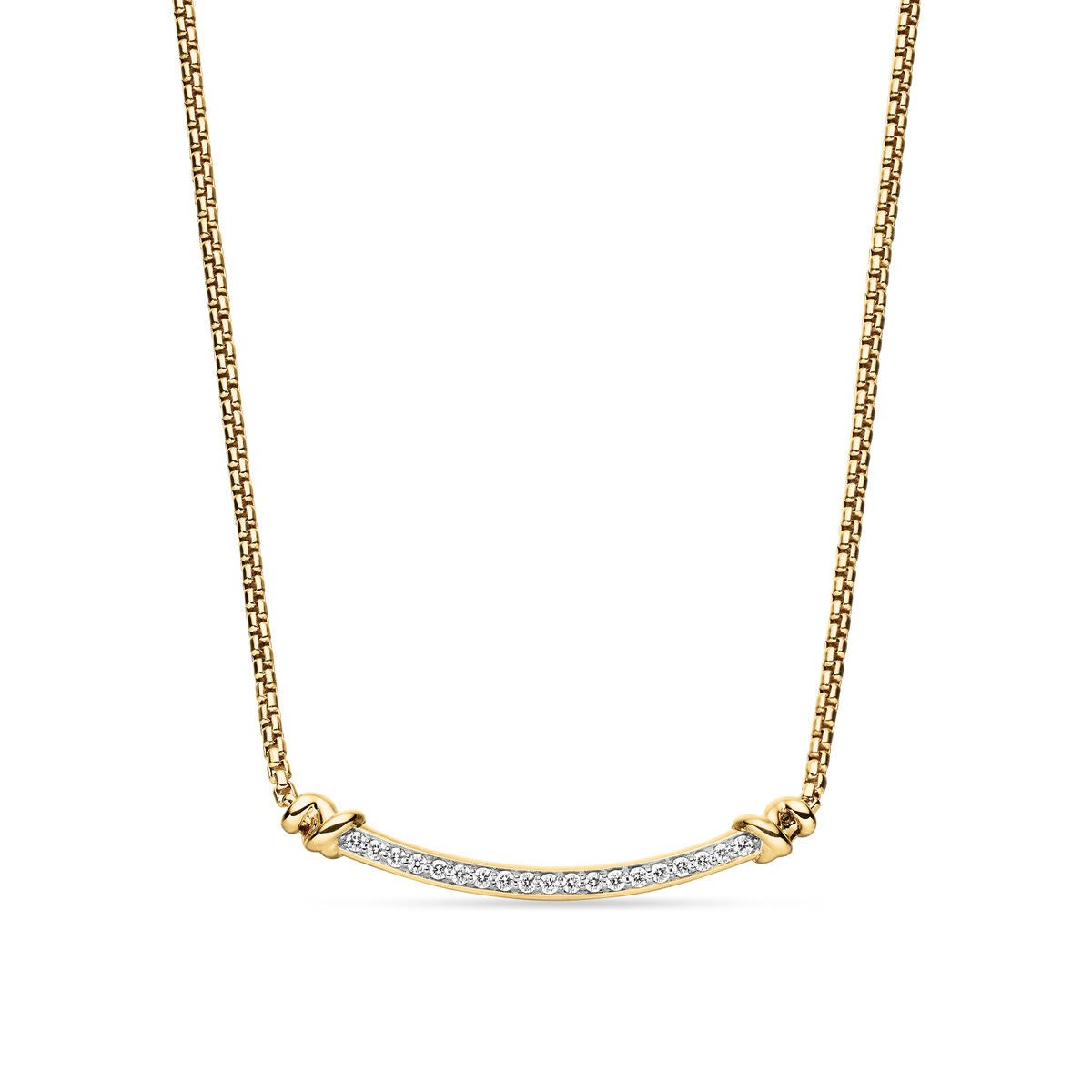 18K Yellow Gold Petite Helena Wrap Station Necklace with Diamonds