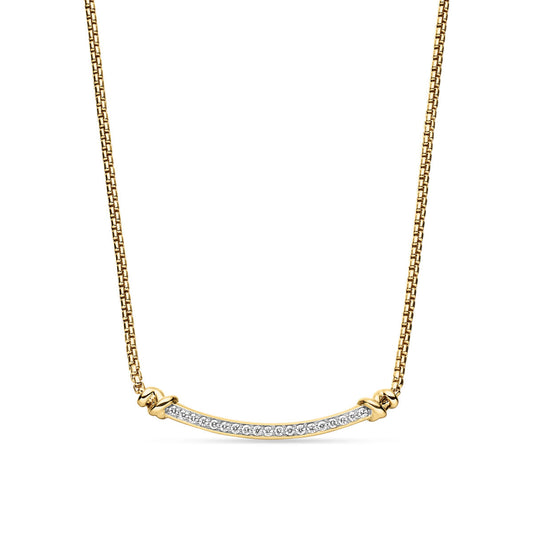 18K Yellow Gold Petite Helena Wrap Station Necklace with Diamonds