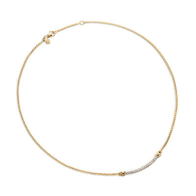 18K Yellow Gold Petite Helena Wrap Station Necklace with Diamonds