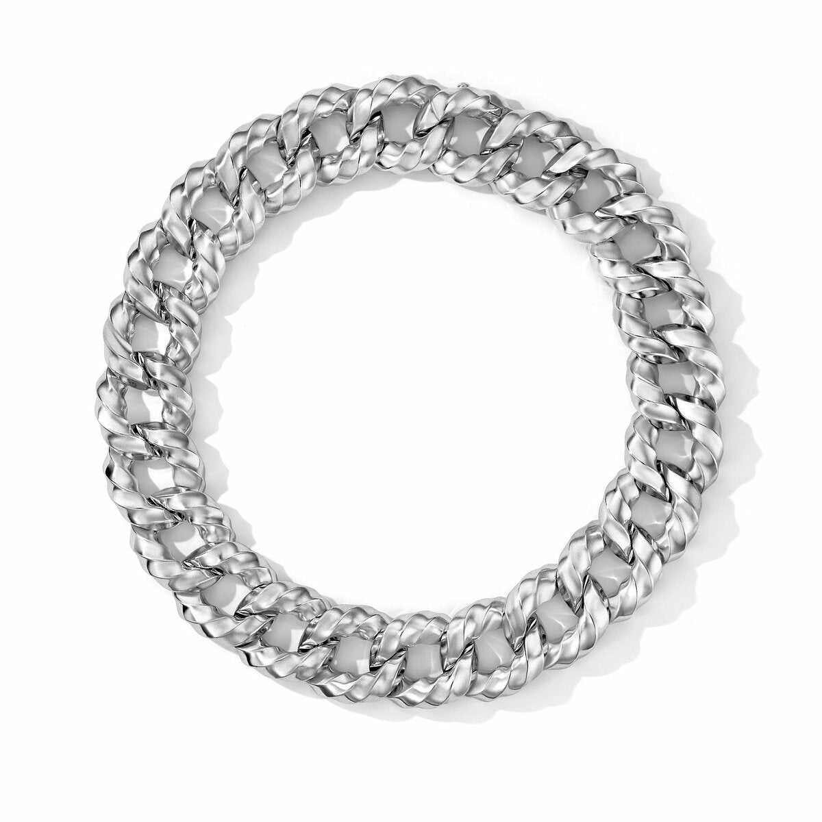 Cable Edge Curb Chain Necklace in Recycled Sterling Silver
