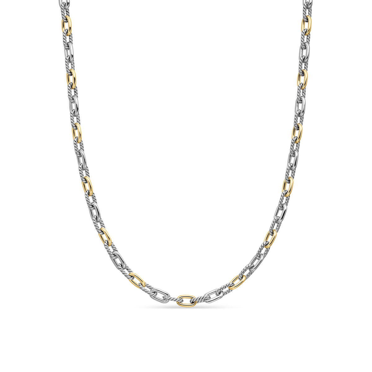 DY Madison® Chain Necklace in Sterling Silver with 18K Yellow Gold, 5.5mm