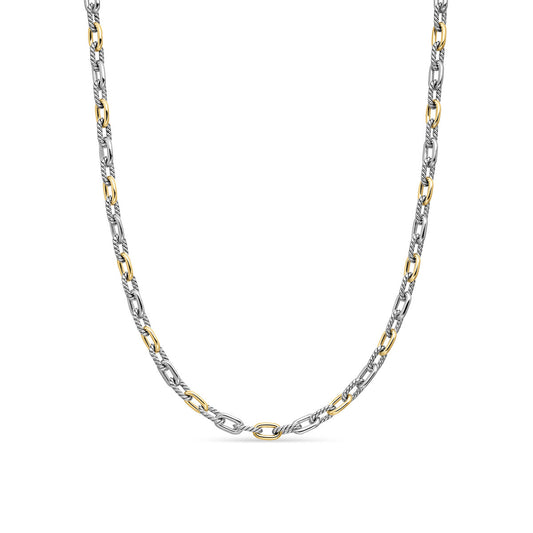 DY Madison® Chain Necklace in Sterling Silver with 18K Yellow Gold, 5.5mm