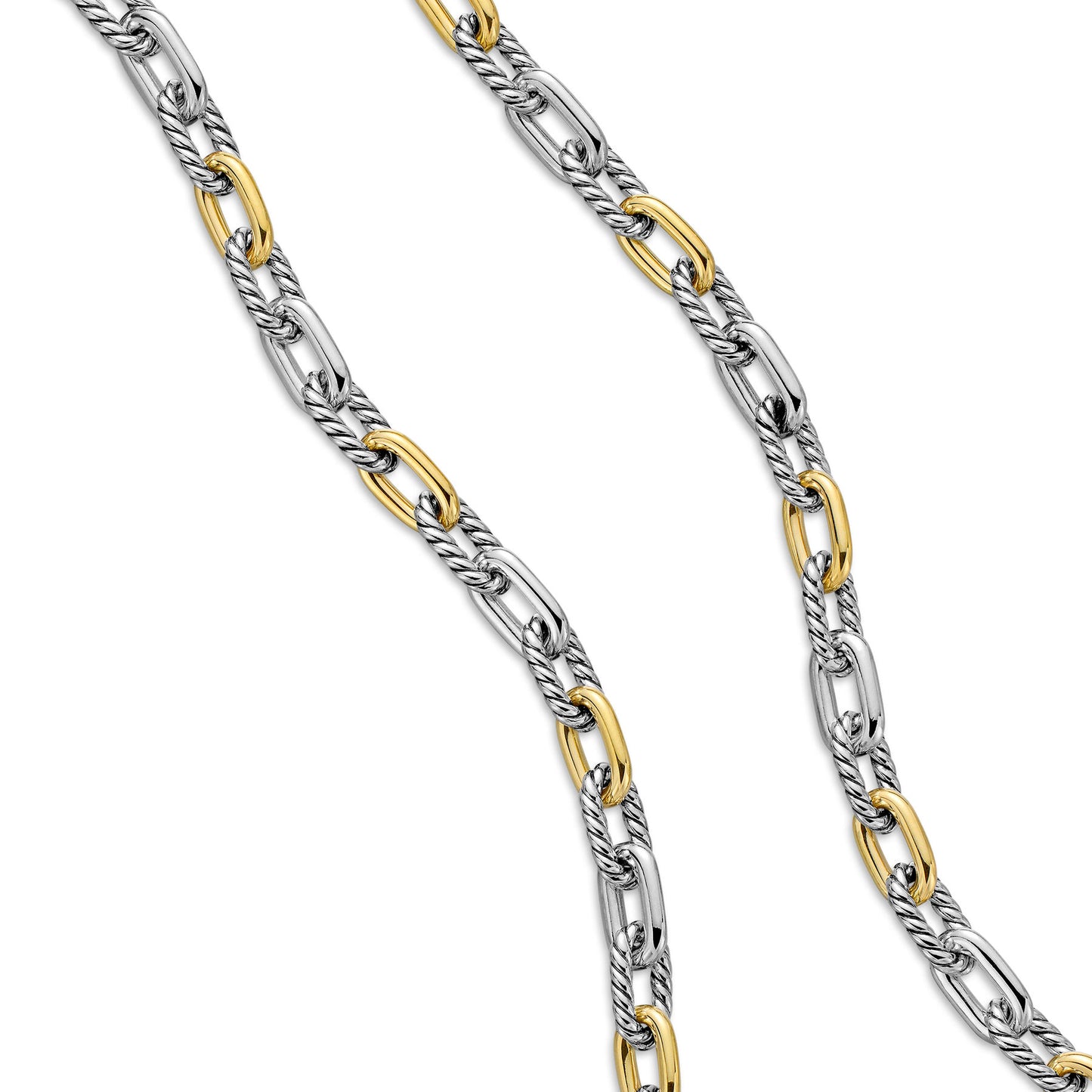 DY Madison® Chain Necklace in Sterling Silver with 18K Yellow Gold, 5.5mm
