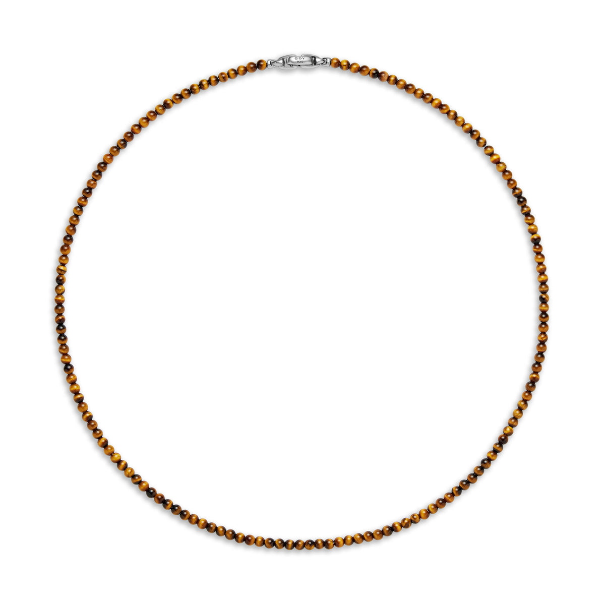 Spiritual Beads Necklace in Sterling Silver with Tigers Eye