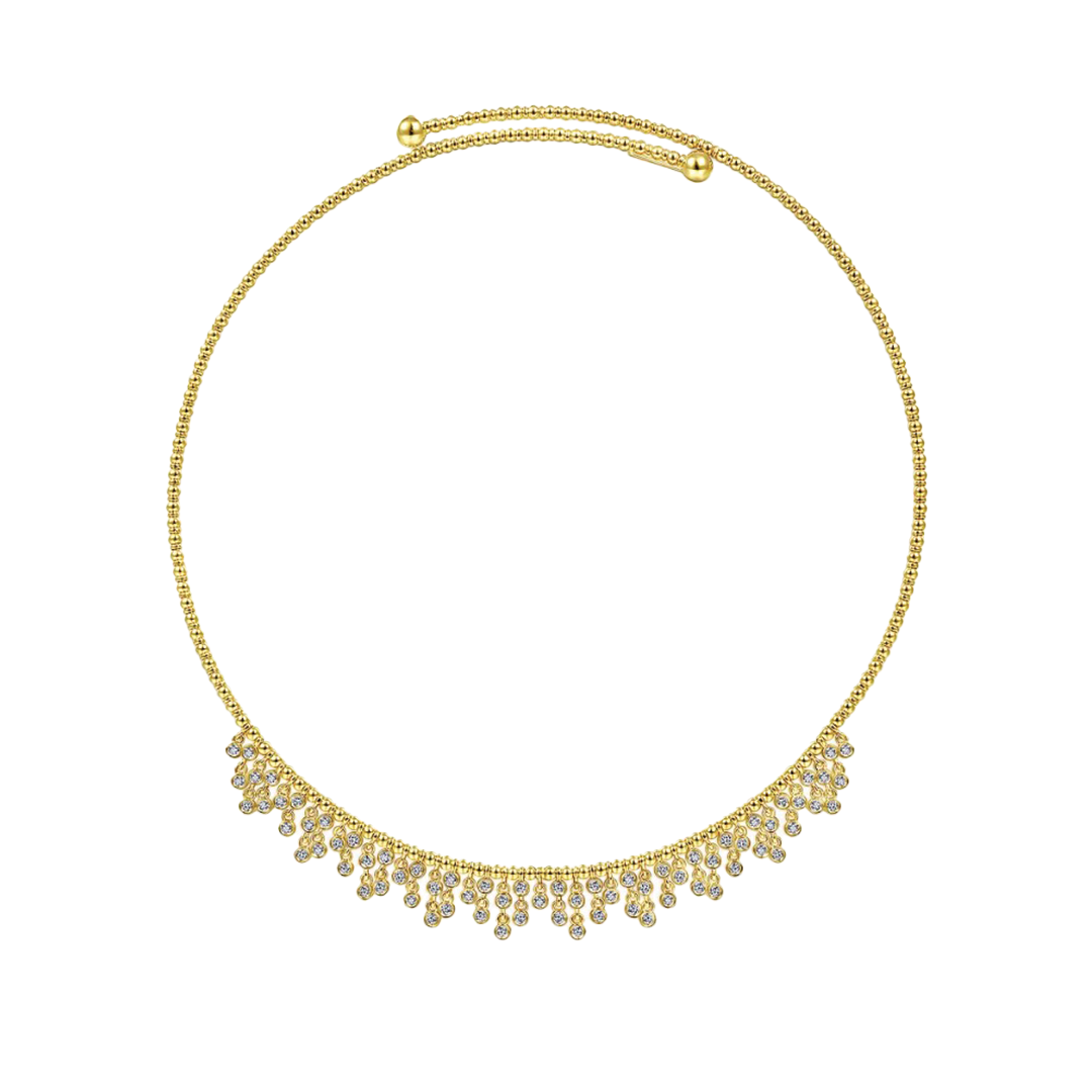 Beaded Choker Necklace with Diamonds