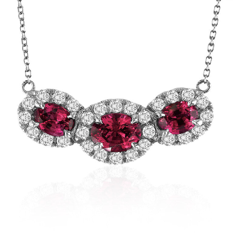 Ruby and Diamond Trio Necklace