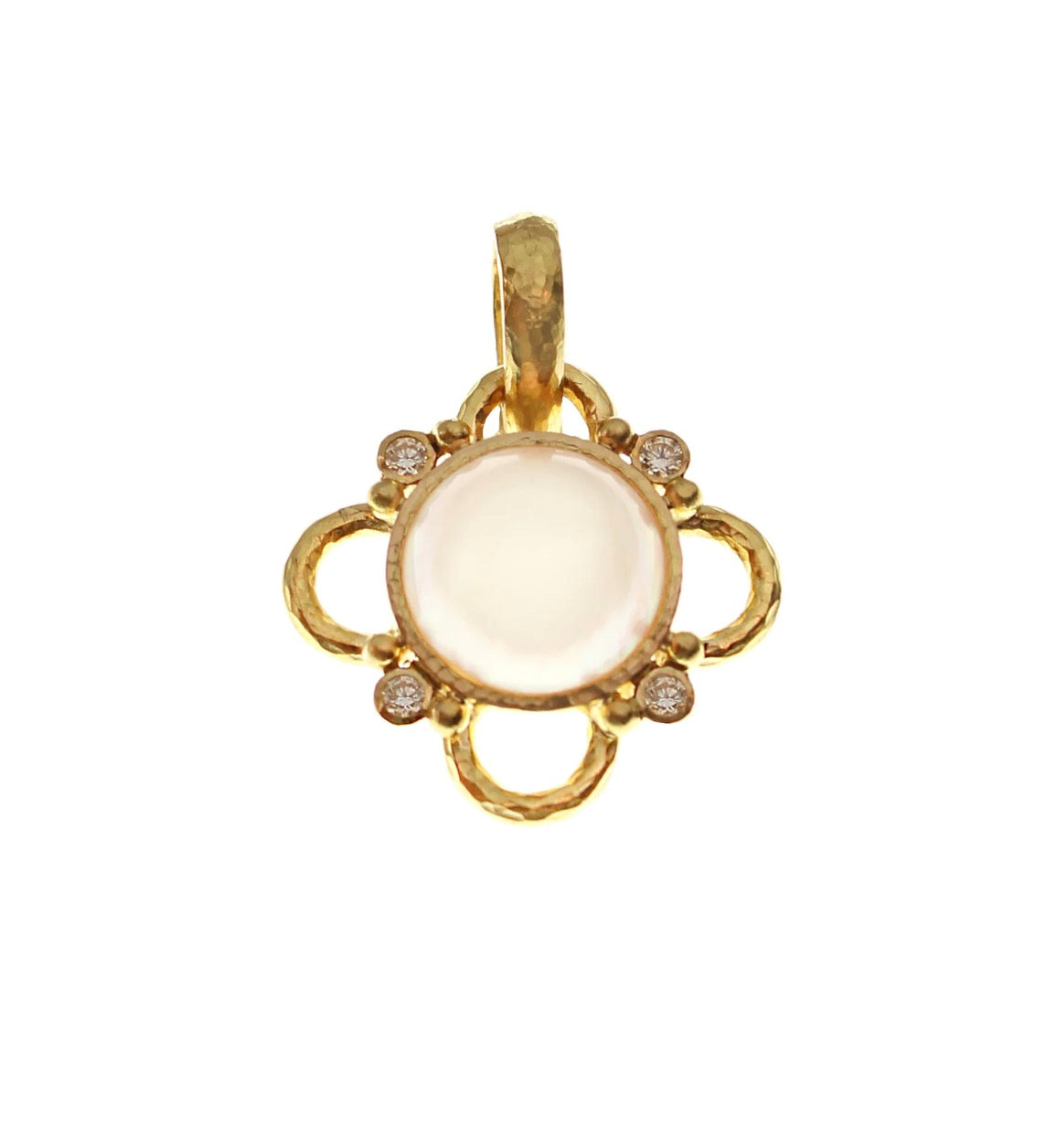 Mabe Pearl and Diamond in Wire Arches Pendant