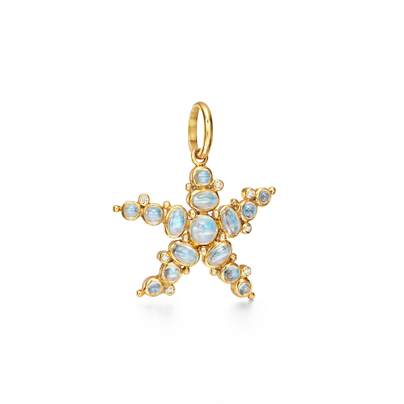 Sea Star Pendant with Blue Moonstone & Diamonds
