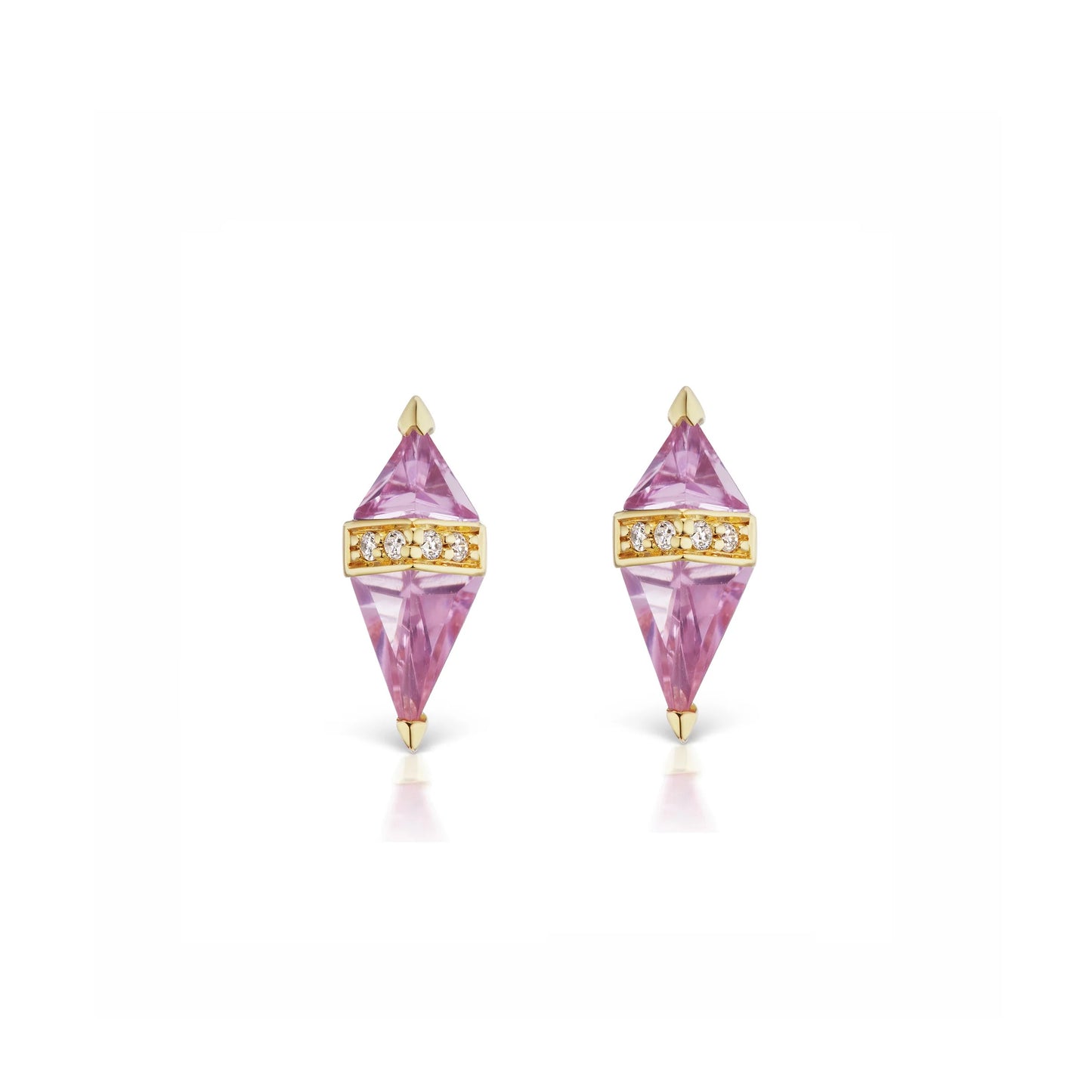 Pietra Pink Topaz and Diamond Earrings