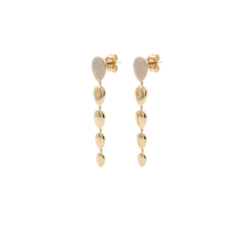 Pear Shaped Drop Earrings with Diamonds
