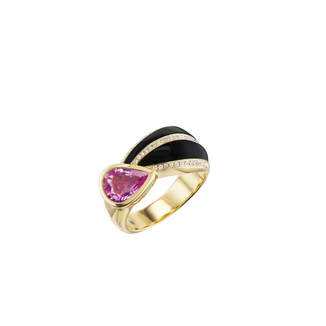 Stardust Cocktail Ring wth Pink Sapphire