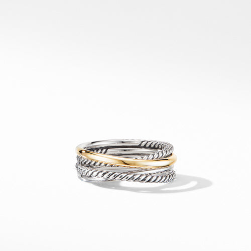 Crossover Narrow Ring with 18K Yellow Gold
