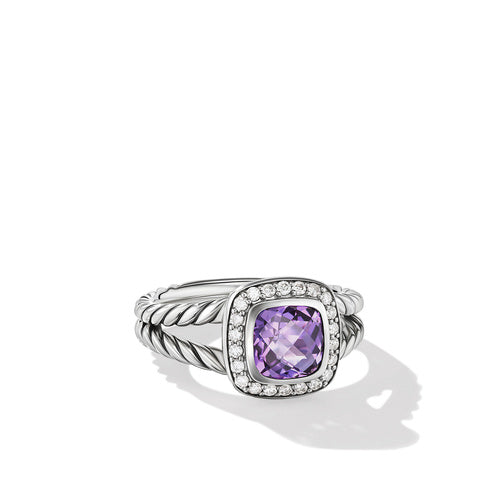 Petite Albion® Ring with Amethyst and Diamonds