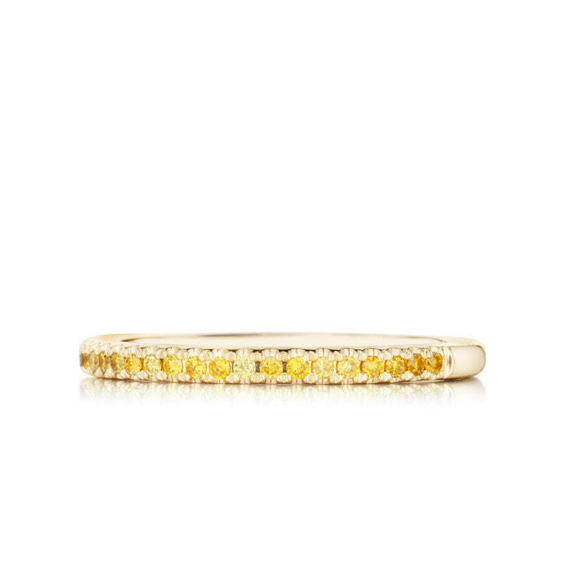 Natural Fancy Yellow Diamond Band in Yellow Gold