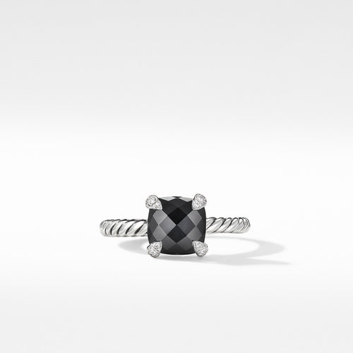 Chatelaine® Ring with Black Onyx and Diamonds