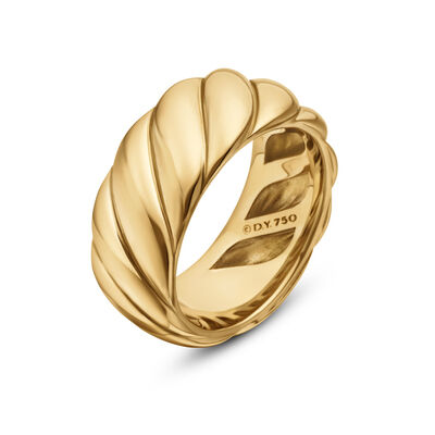Sculpted Cable Band Ring in 18K Yellow Gold