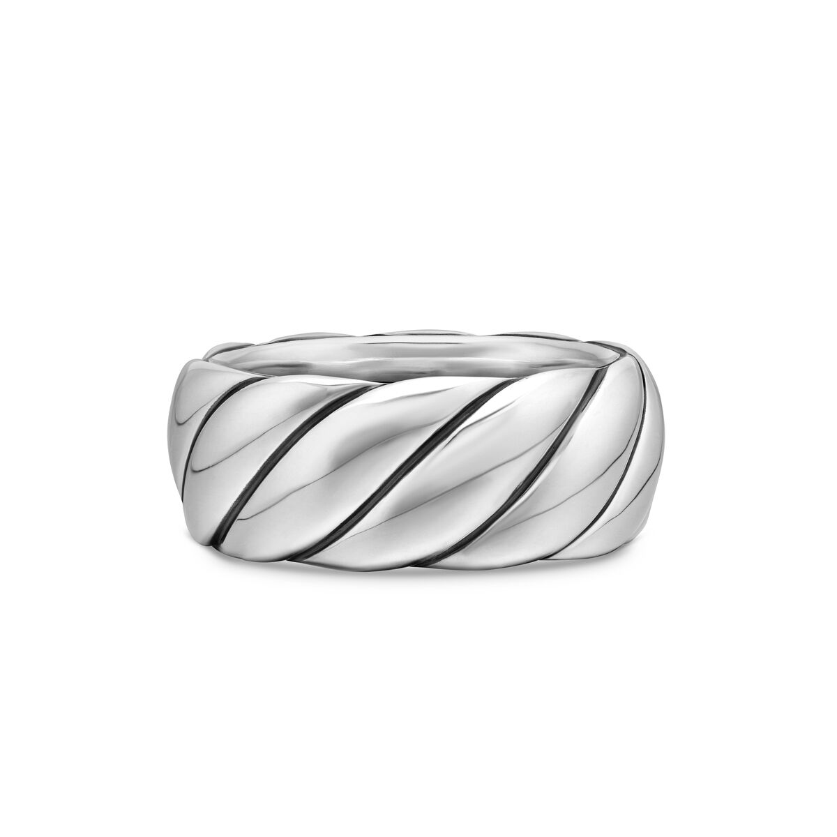 Sculpted Cable Band Ring in Sterling Silver