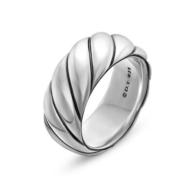 Sculpted Cable Band Ring in Sterling Silver