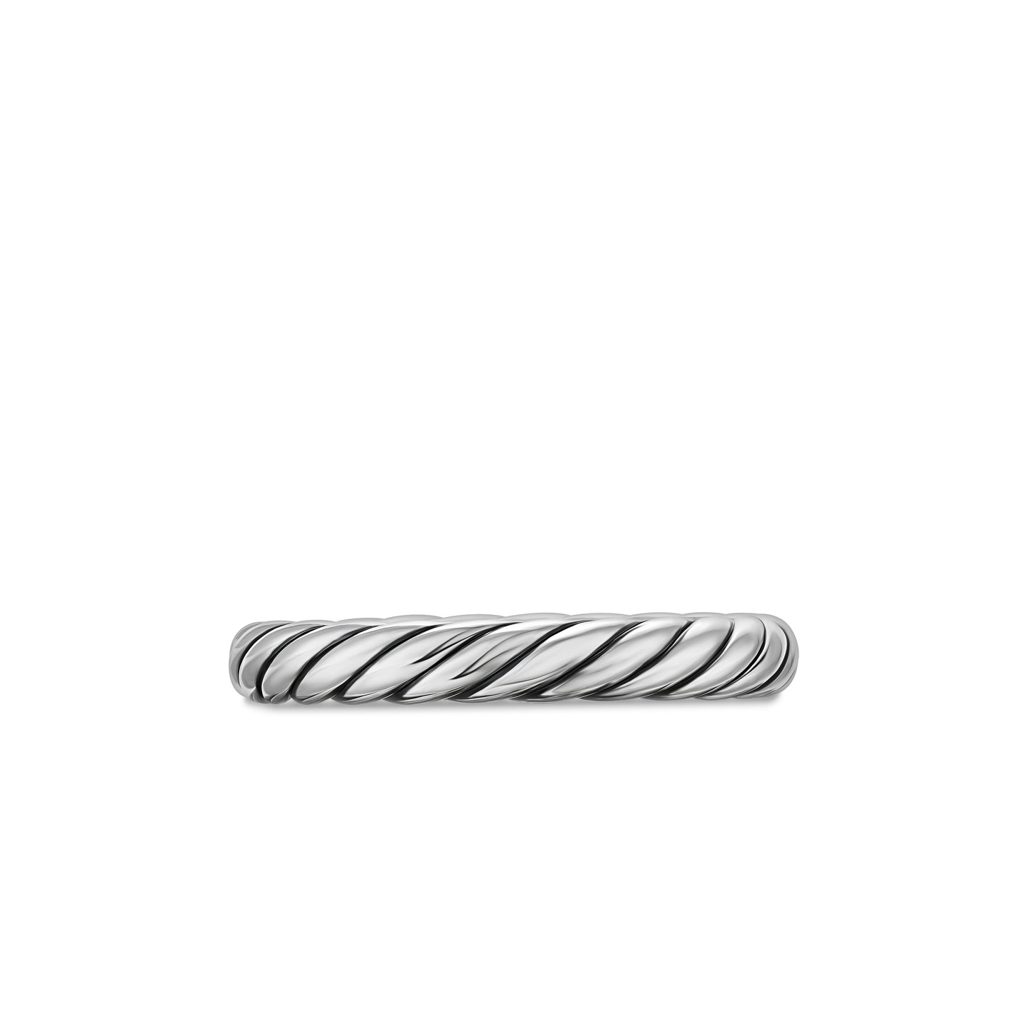 Cable Band Ring in Sterling Silver, 3.4mm