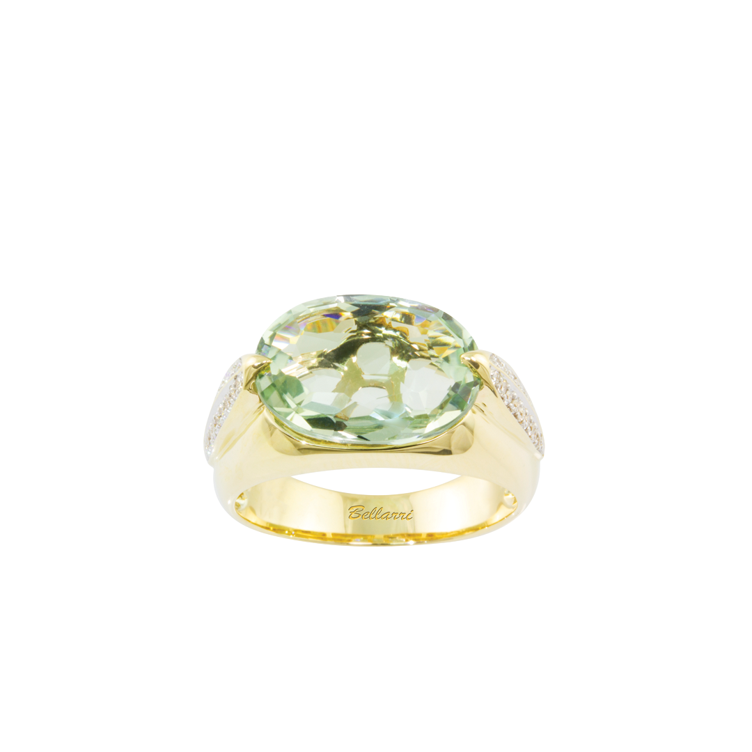 Laila Ring with Prasiolite and Diamonds