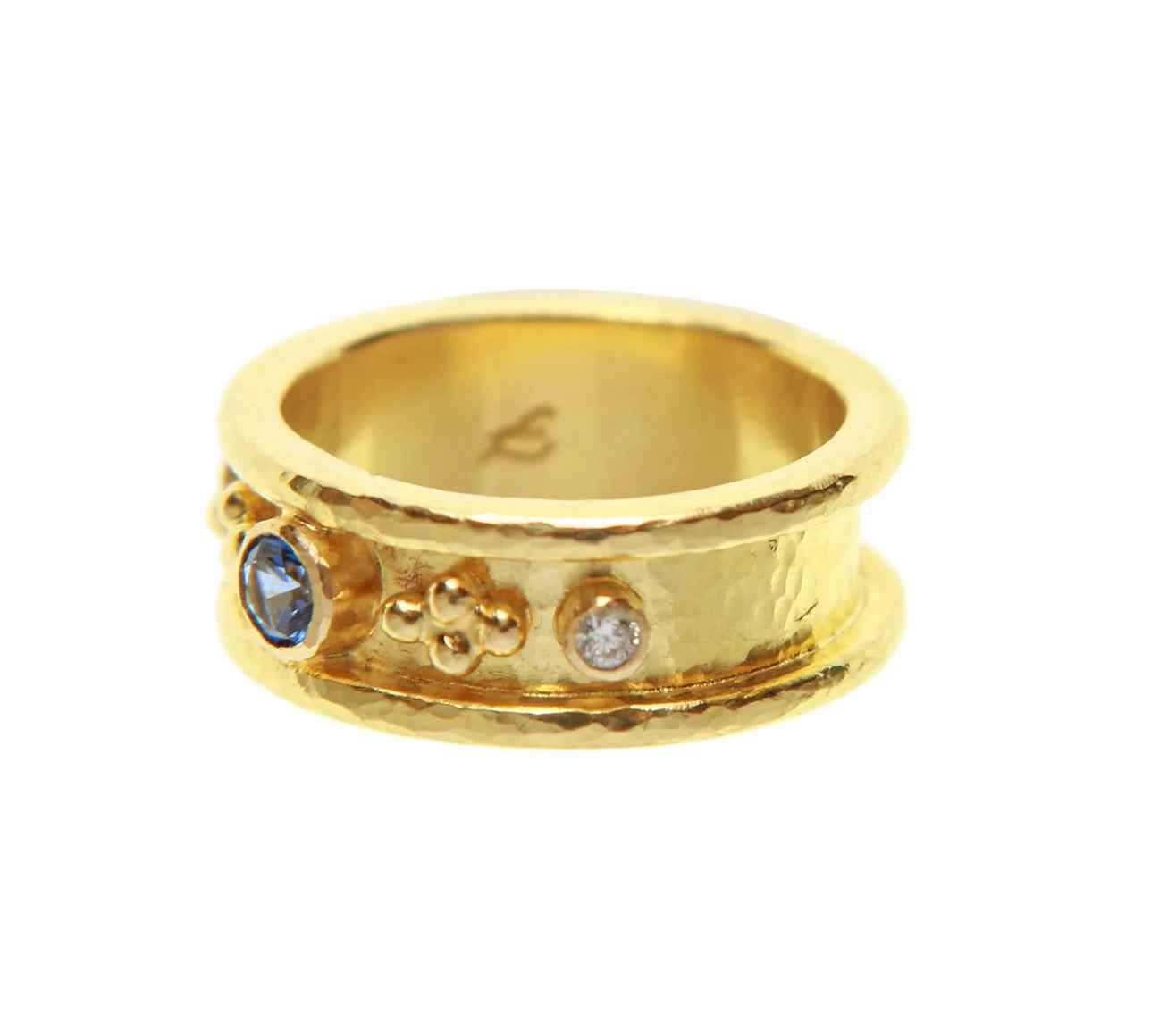 Sapphire Straight Cigar Band Ring