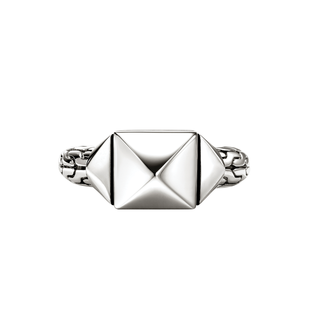 Sterling Silver Icon Stud Ring