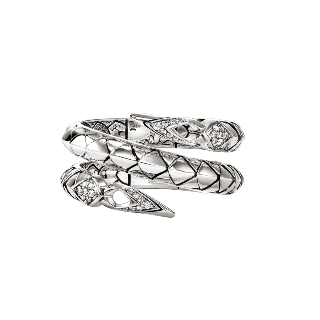 Double Row Coil Ring with Diamonds
