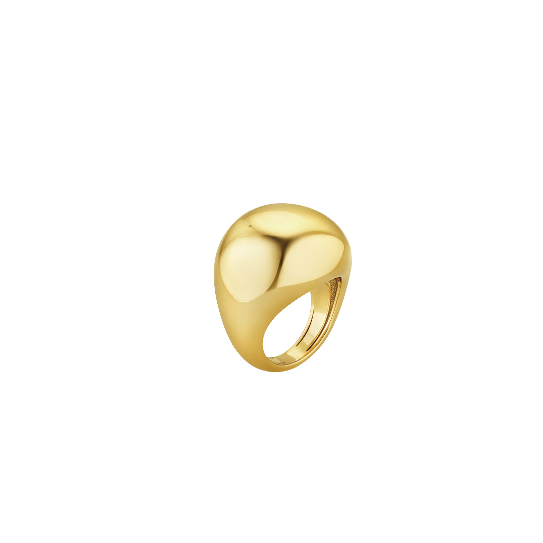 Polished Gold High Dome Ring