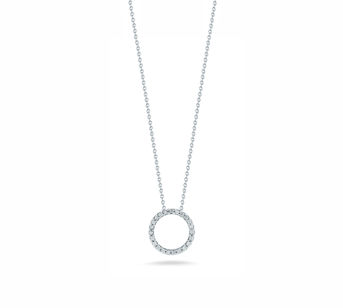 Tiny Treasures Diamond Circle Necklace in 18k White Gold