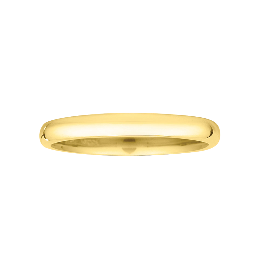 1.5mm High Dome and Polish Band in Yellow Gold