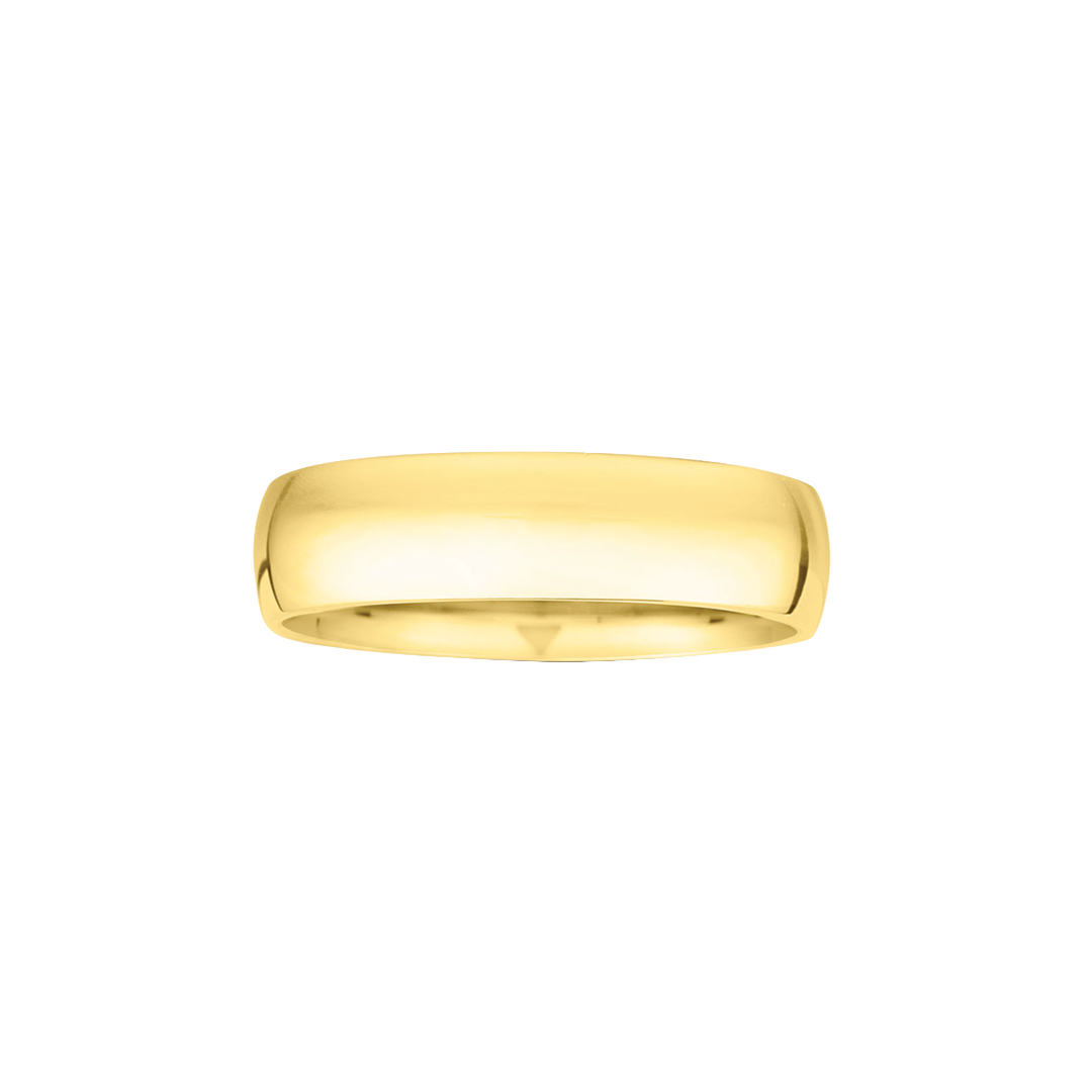 6mm High Dome and Polish Band in Yellow Gold