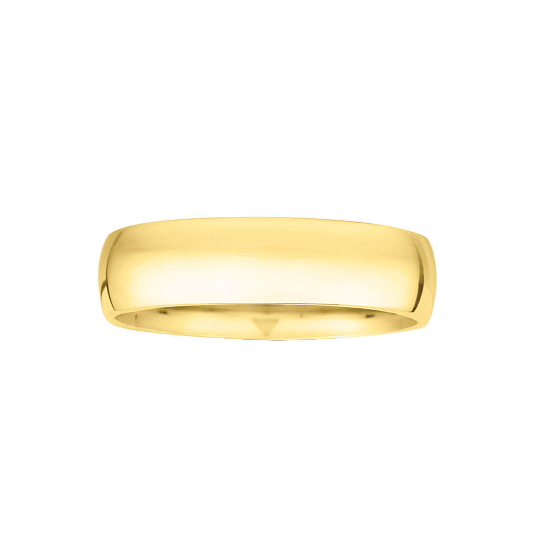 6mm High Dome and Polish Band in Yellow Gold