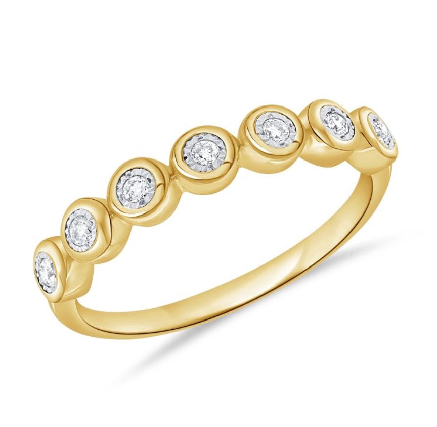 7-Stone Bezel Set Diamond Ring