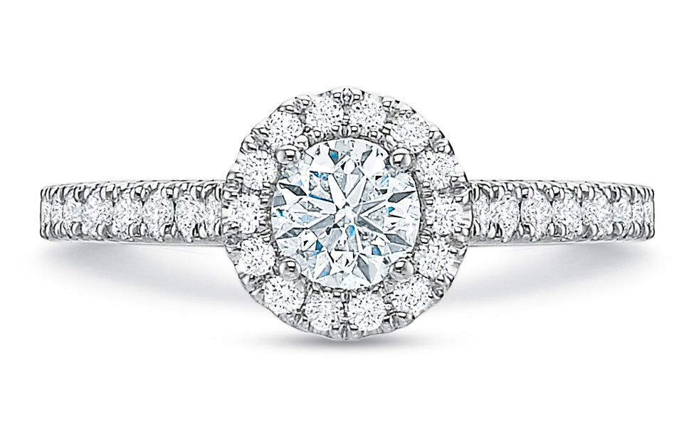 Round Halo Engagement Ring 1.00tw