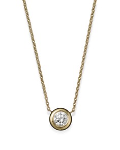 Bezel Set Diamond Pendant in 18k Yellow Gold