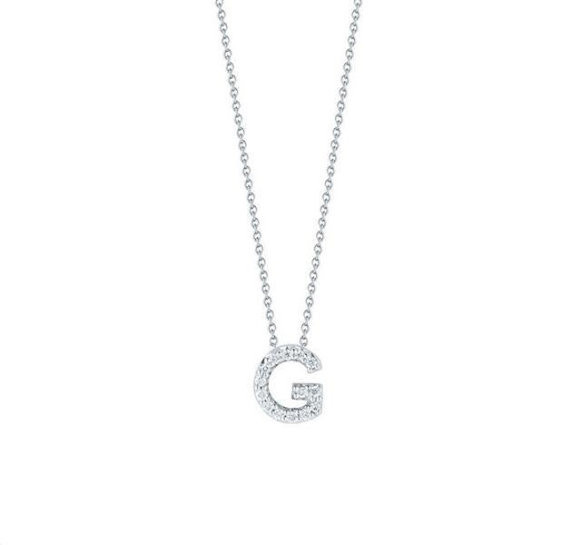 Tiny Treasures Diamond Love Letter "G" in White Gold