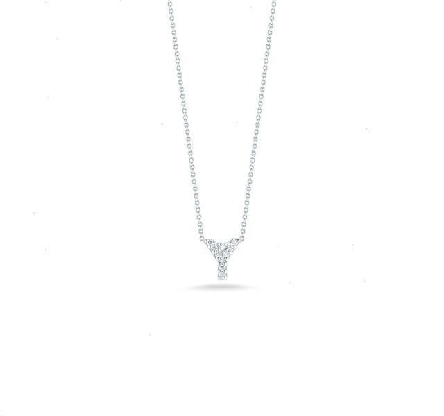 Tiny Treasures Diamond Love Letter "Y" in White Gold