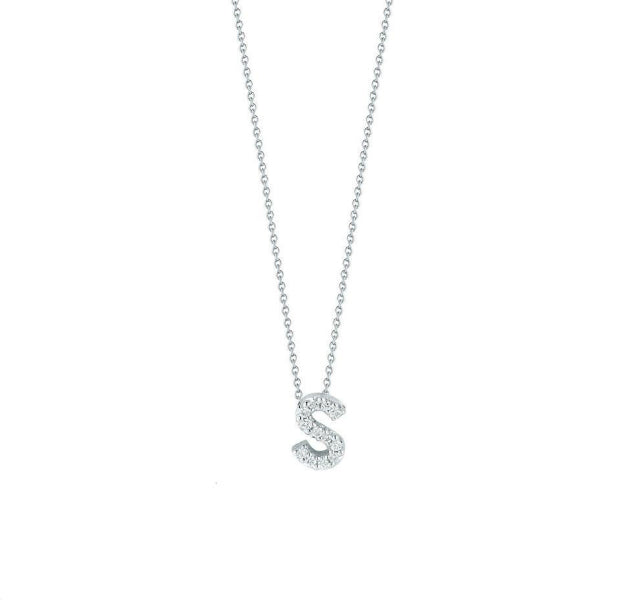 Tiny Treasures Diamond Love Letter "S" in White Gold