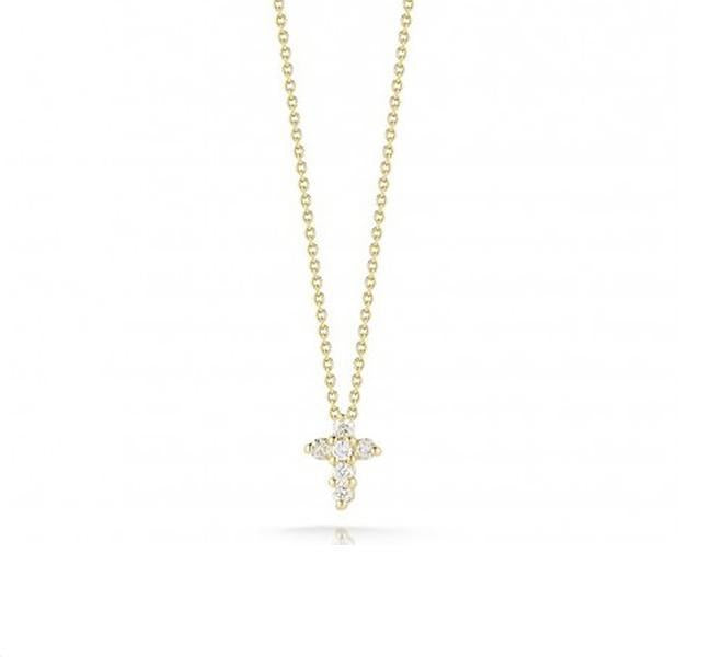 Tiny Treasure Cross Necklace in Yellow Gold