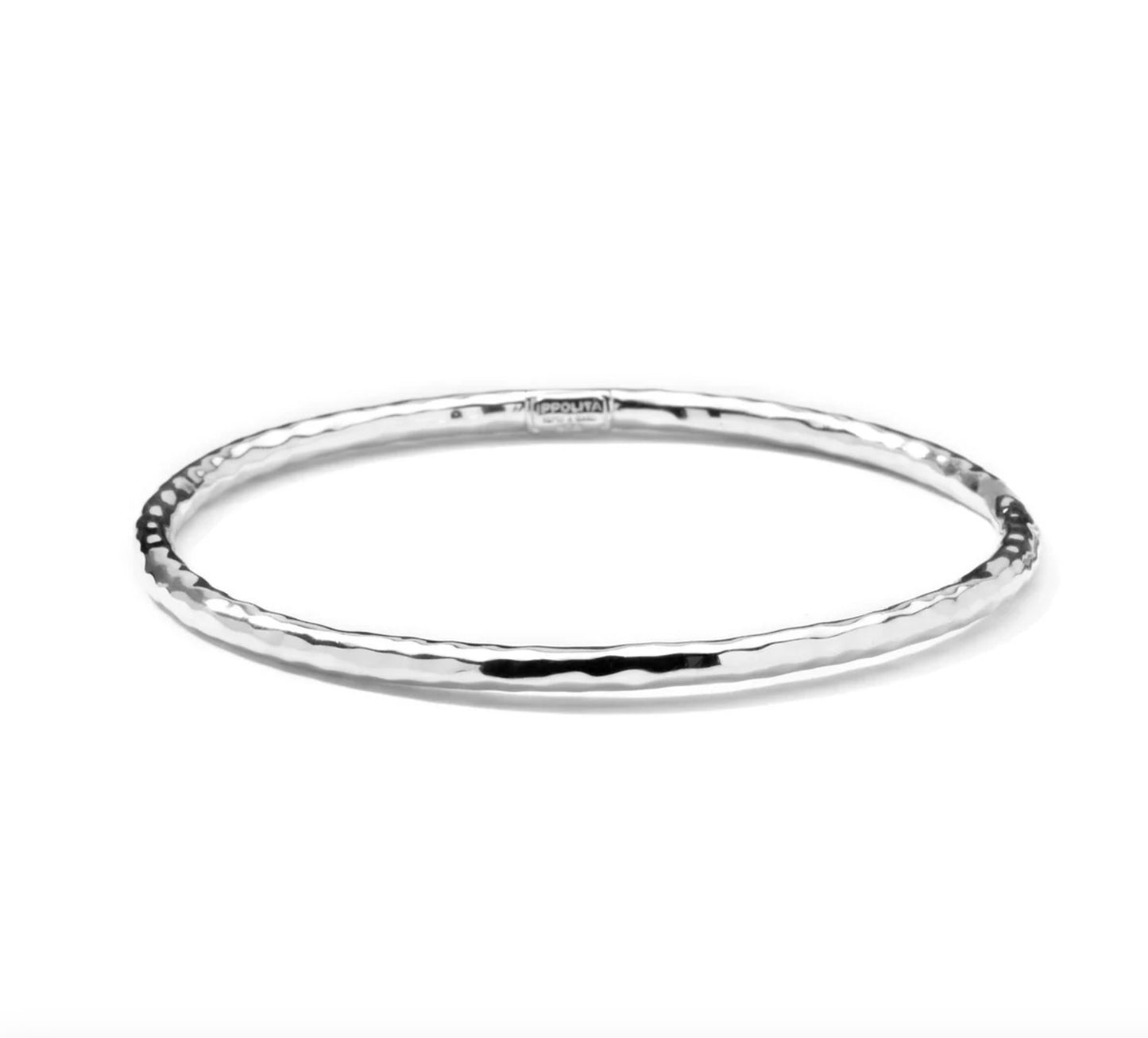 Silver Classico Hammered Bangle Bracelet