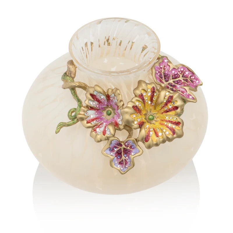 Dappled Glass Holland Leaf & Flower Vase