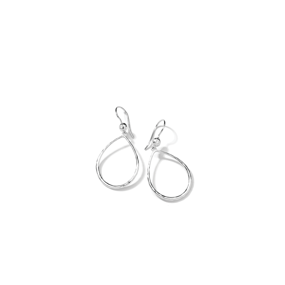 Open Teardrop Earrings with Diamonds
